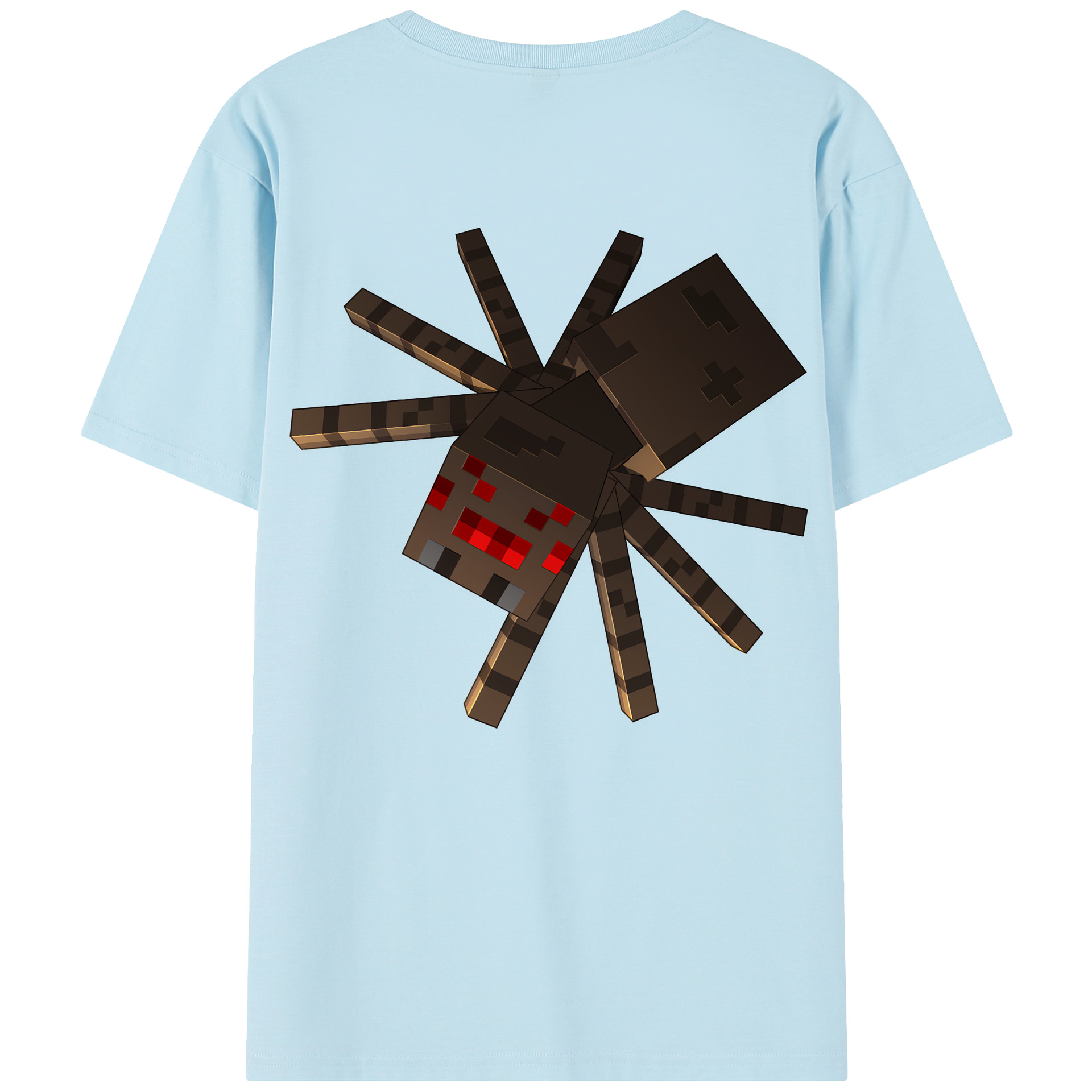 （画像用） マインクラフト ブロックの世界 Minecraft MC Block world 綿100％半袖Tシャツ（背面プリント）
